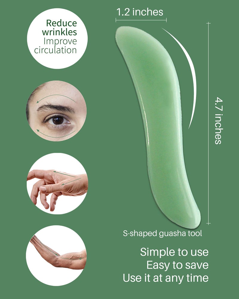 MoHern Gua Sha Massage Tools, 4 Pcs Gua Sha Tools of Multi-Shapes, Guasha Scraping Massage Tools for Face and Body (Light Green) - Image 3